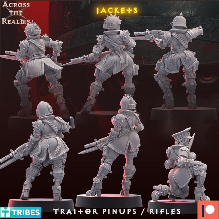 The image is a collage of six different views of a female character in various poses, all wearing armor and wielding weapons. The character appears to be a female warrior or knight, and the background is dark and dramatic, with a red and black color scheme.