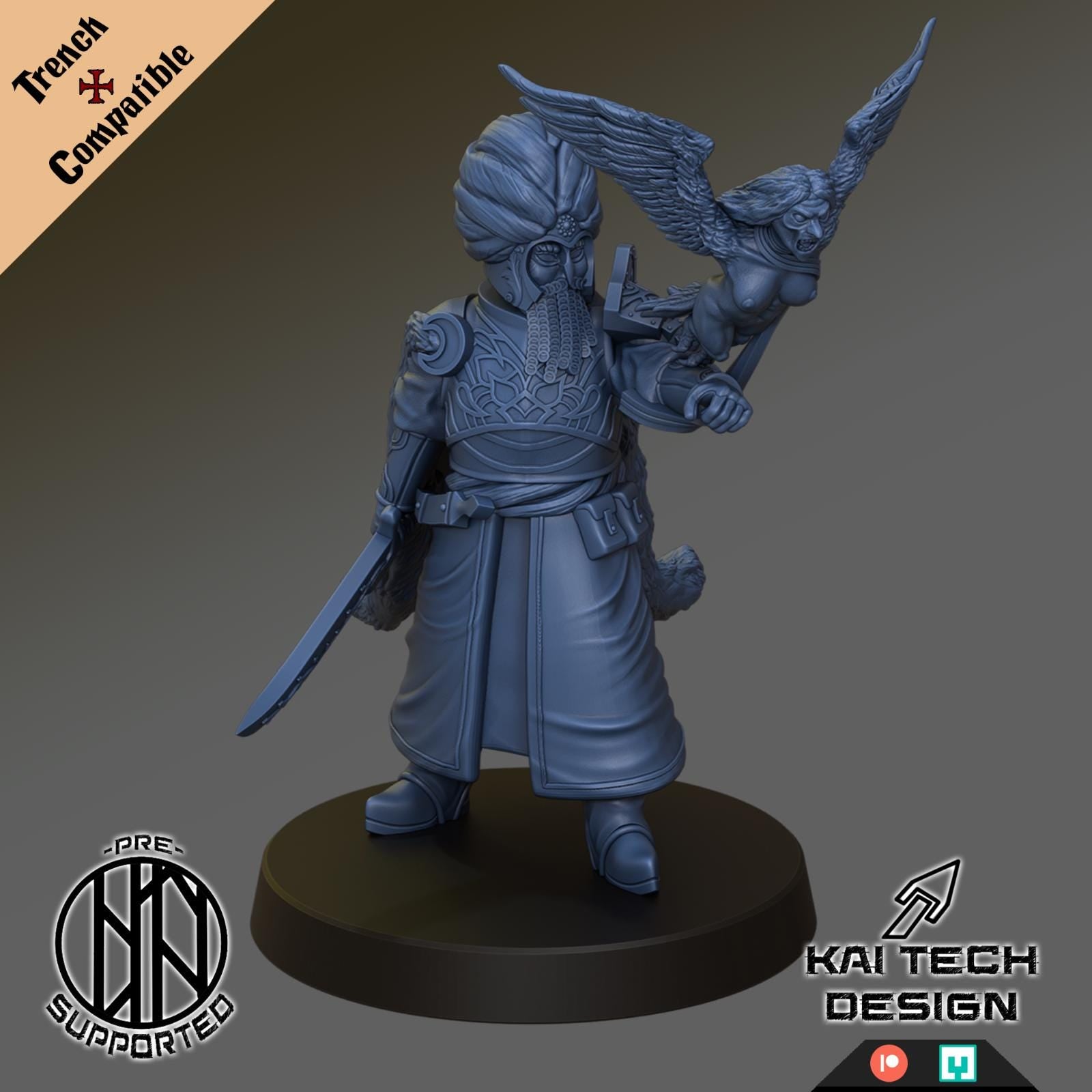 Trench Crusade Proxy - Iron Sultanate Captain - With Trench Style base