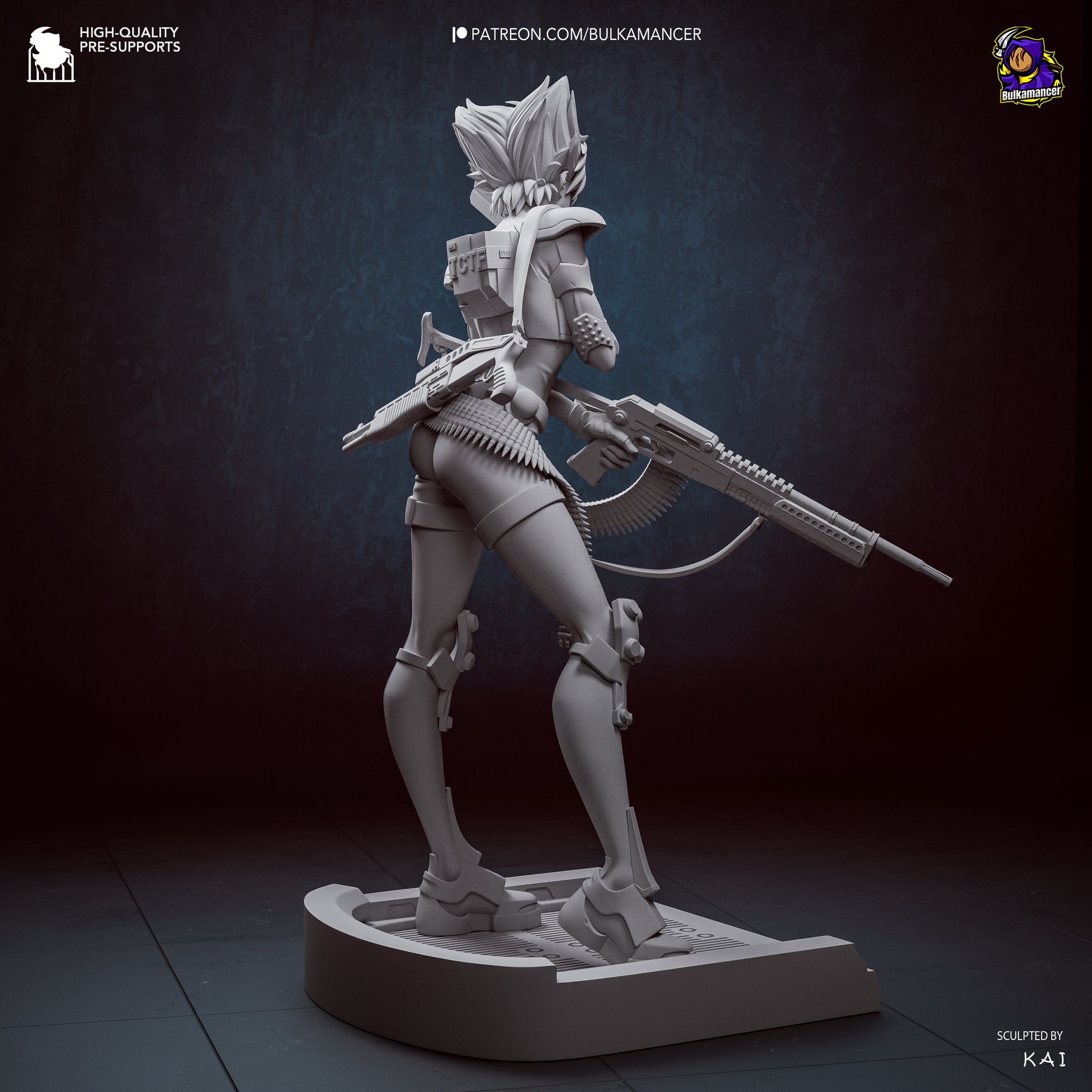Task Force Agent | Cyberpunk Operative | 224mm Display Model | Unpainted