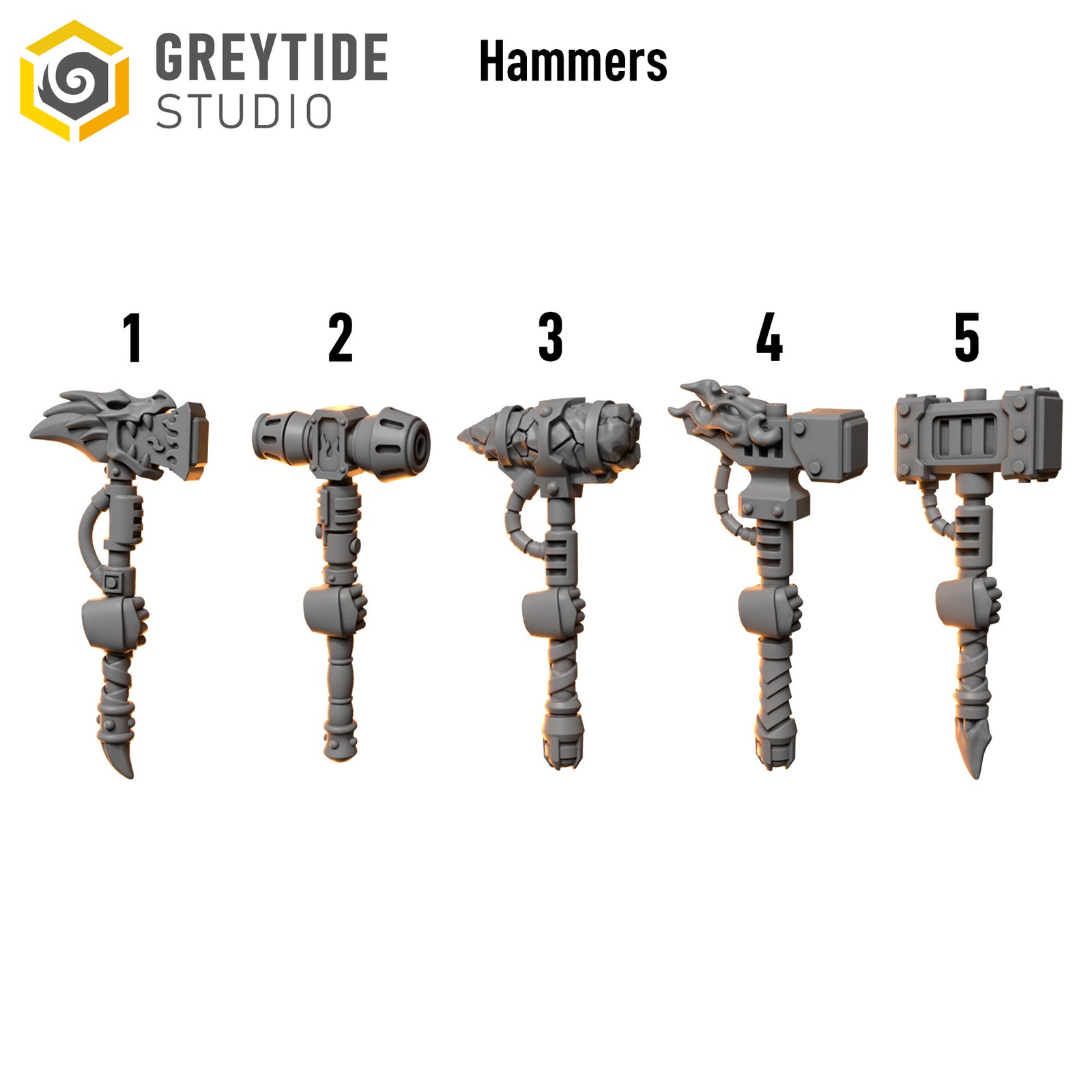 Anvil Wardens Hammers x10 | Salamander Proxy Resin Weapons | 32mm Grimdark Bitz