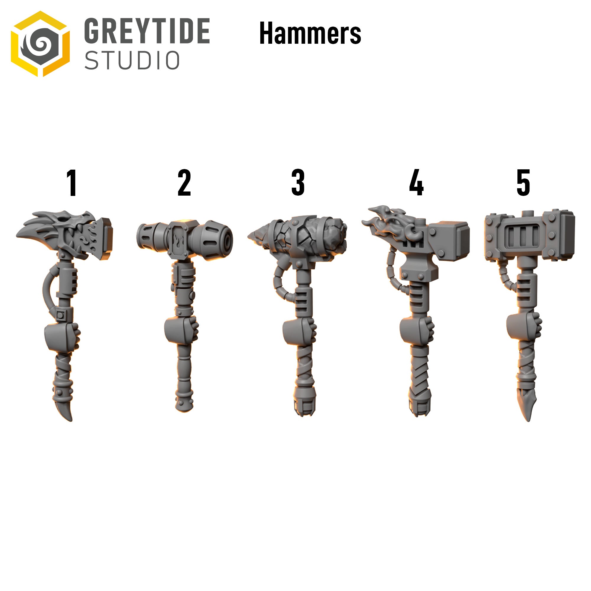 Anvil Wardens Hammers x10 | Salamander Proxy Resin Weapons | 32mm Grimdark Bitz