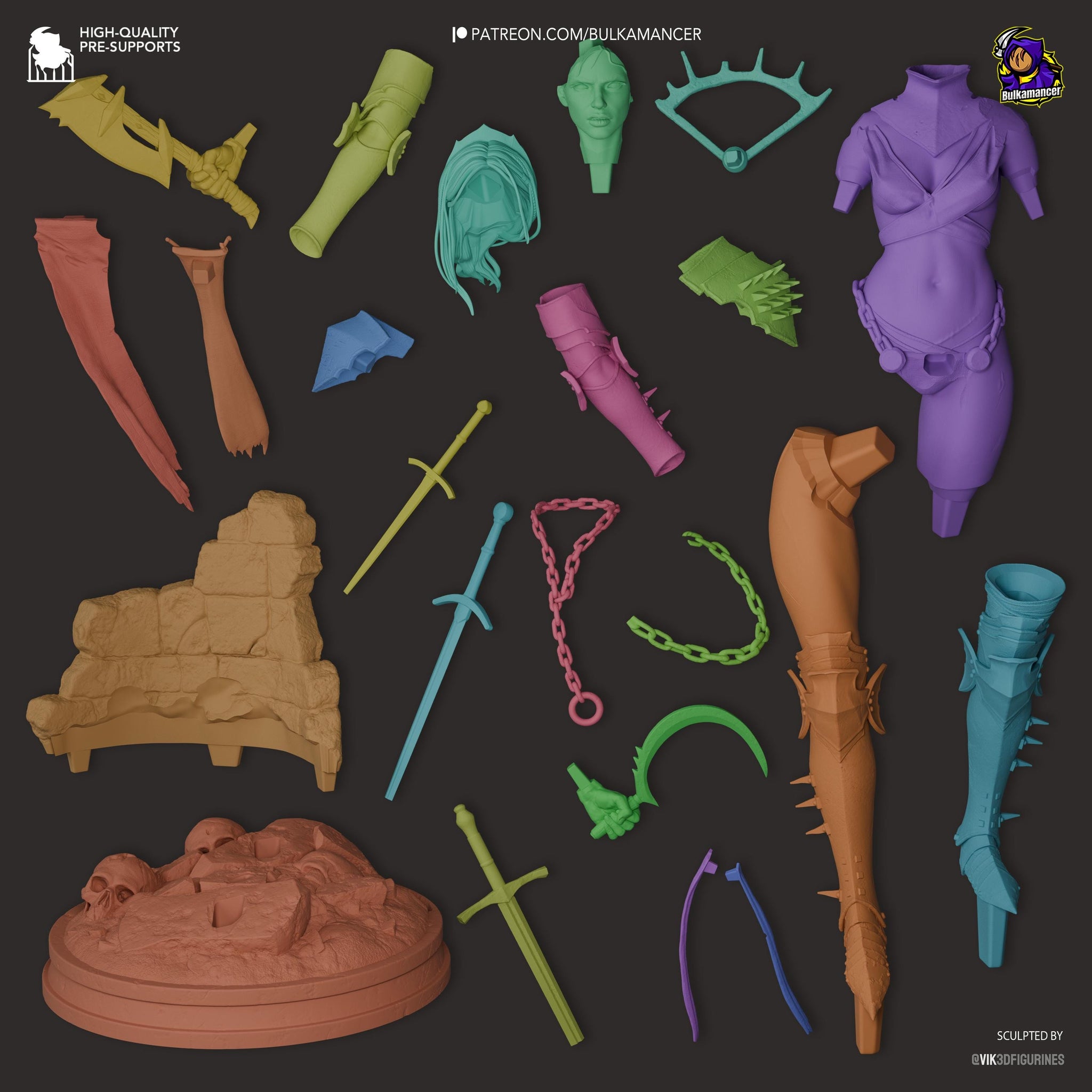 Clang – Dark Fantasy Executioner Display Statue | 3D Printed Resin Figure | Unpainted Collector Model