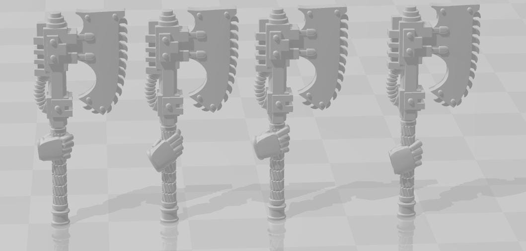 Bits- Custom Left Handed Chain Axe x10 -GrimDark OPR - Battle Brothers -Legion