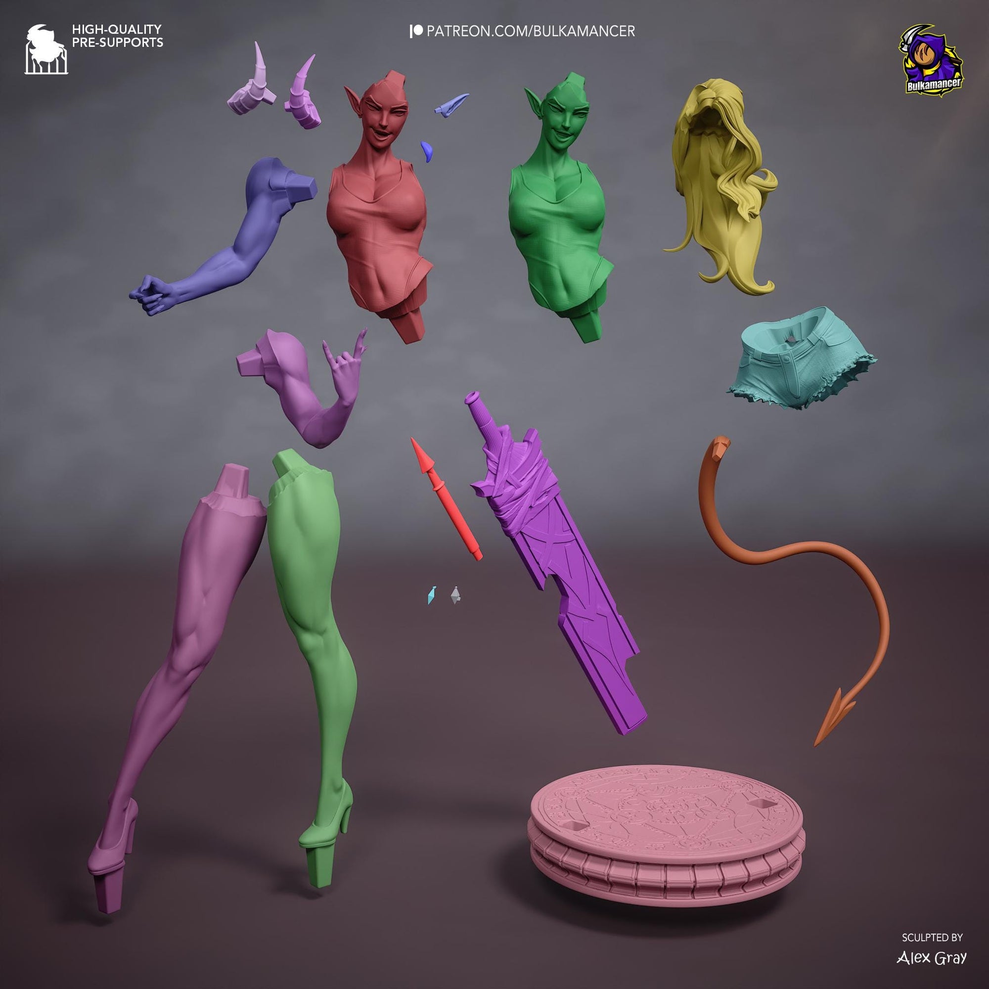 Atheist Devil – Demon Pinup Display Statue | 3D Printed Resin Figure | Unpainted Collectible Model
