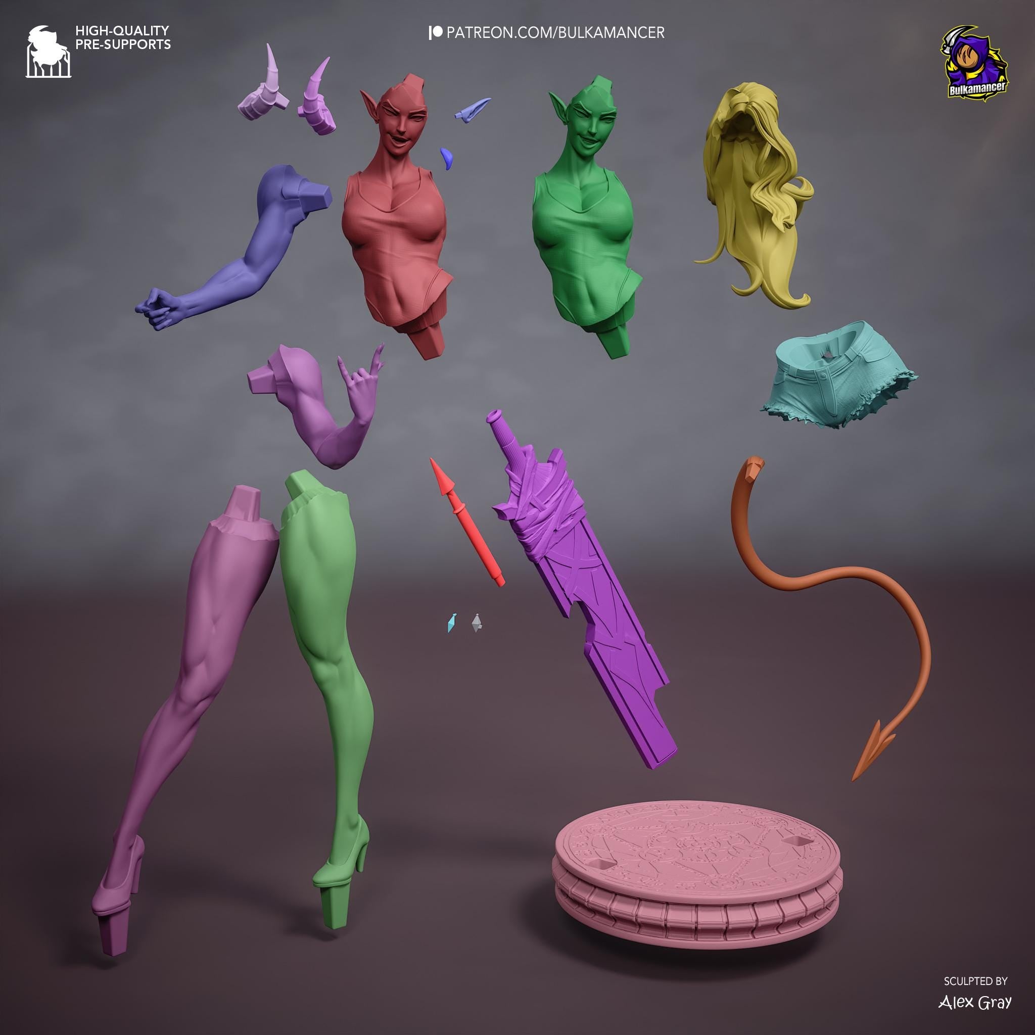 Atheist Devil – Demon Pinup Display Statue | 3D Printed Resin Figure | Unpainted Collectible Model