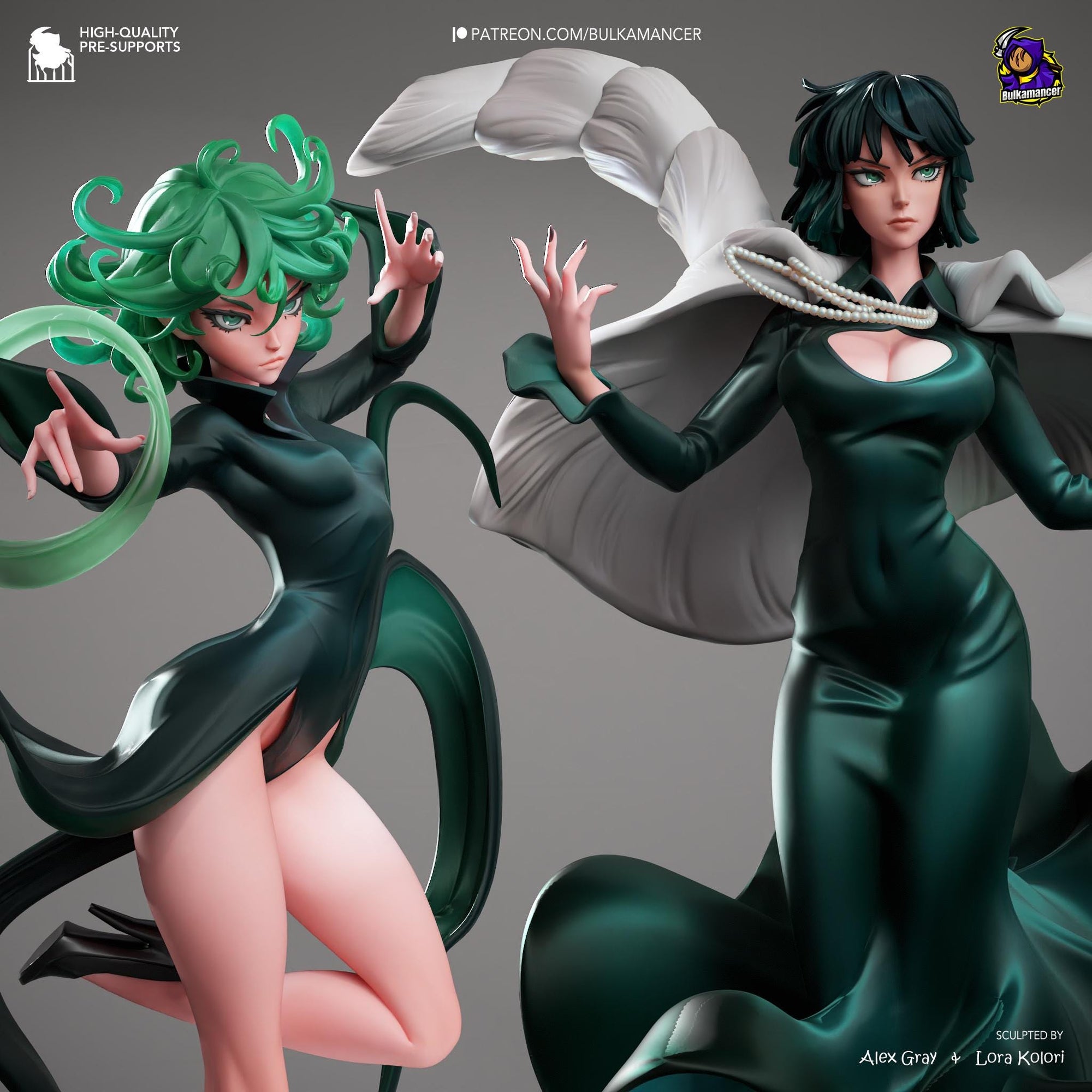 Psychic Duo Display Statue | Dynamic Resin Art Sculpture | Unpainted & Unassembled | High-Detail Collector Figurine | Bulkamancer