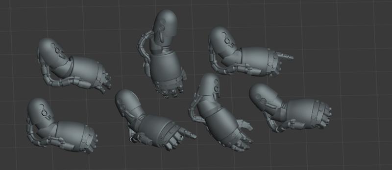 Bits- Custom Right Handed Power Fist x10 -GrimDark OPR - Battle Brothers -Legion